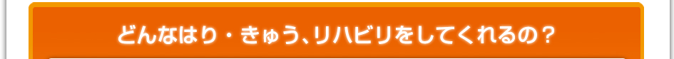 どんなはり・きゅうをしてくれるの？